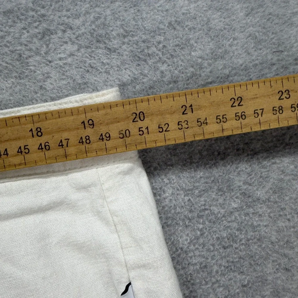 Onia Linen Blend Pants Mens 38x30‎ Cream Button Fly Straight Lounge Resort Beach